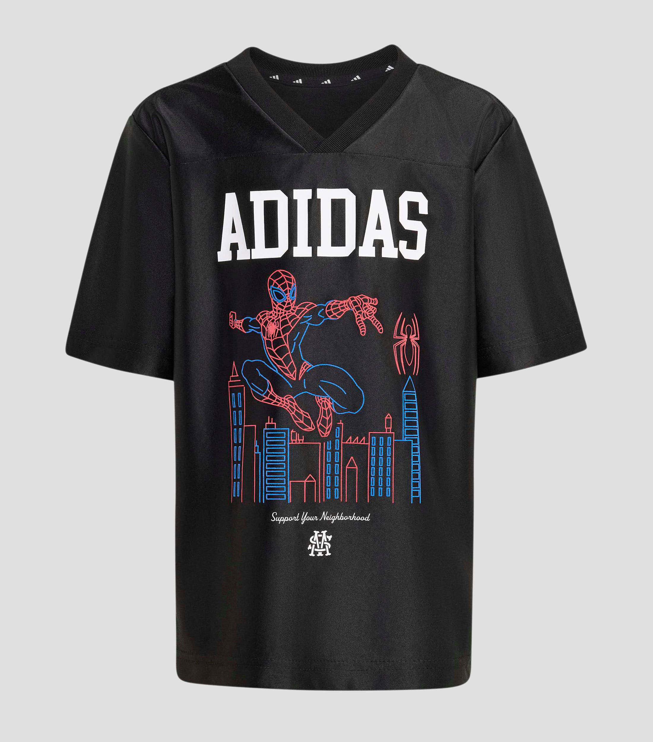 Playera de cuello V con manga corta estampada Niño